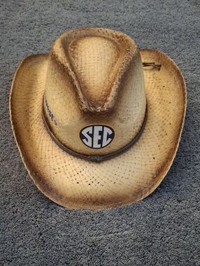 SEC Logo Straw Cowboy Hat - Natural Tan